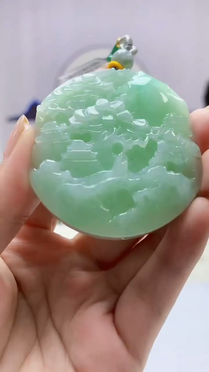 定制翡翠未镶嵌4688ms-毛货115山水