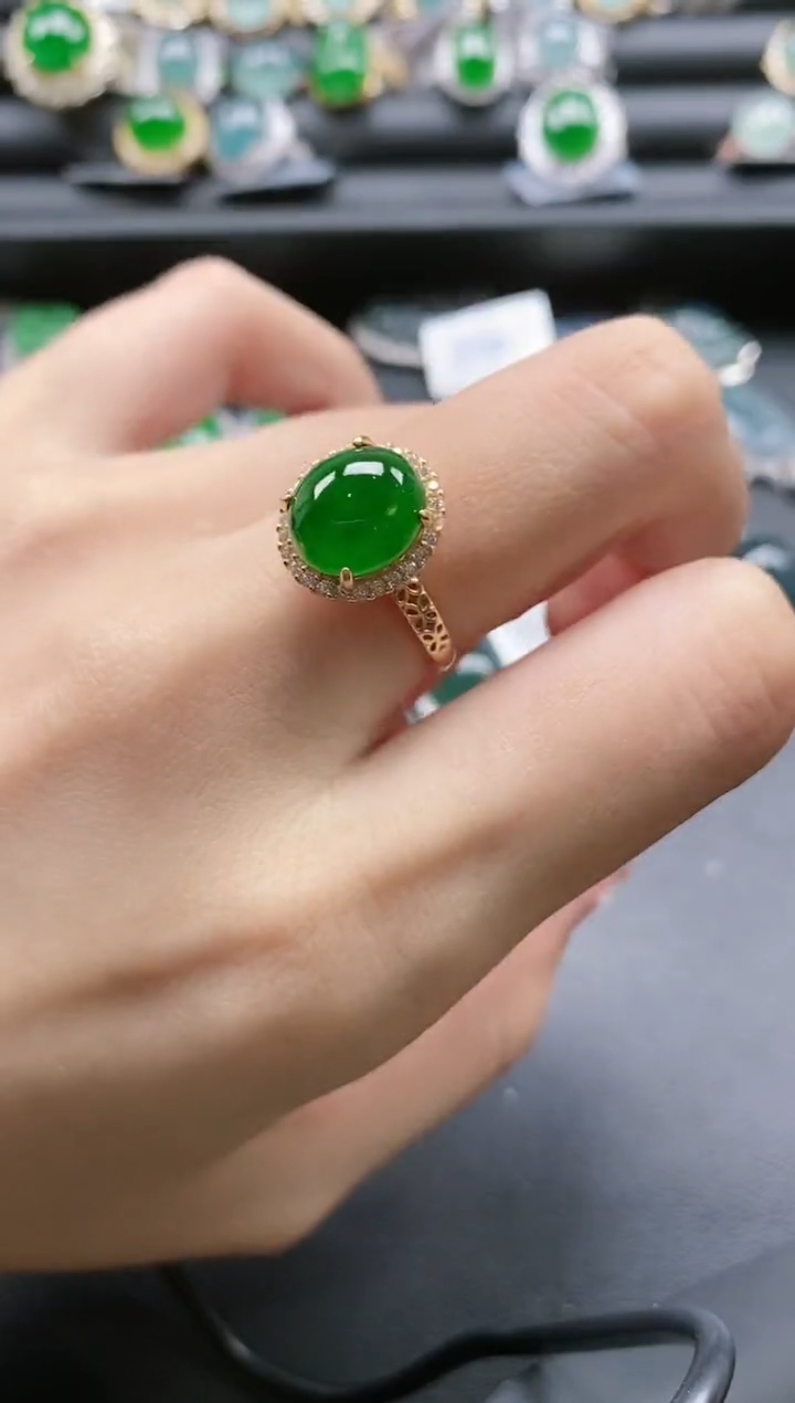 【闪购商品】翡翠戒指银S925镶嵌51511