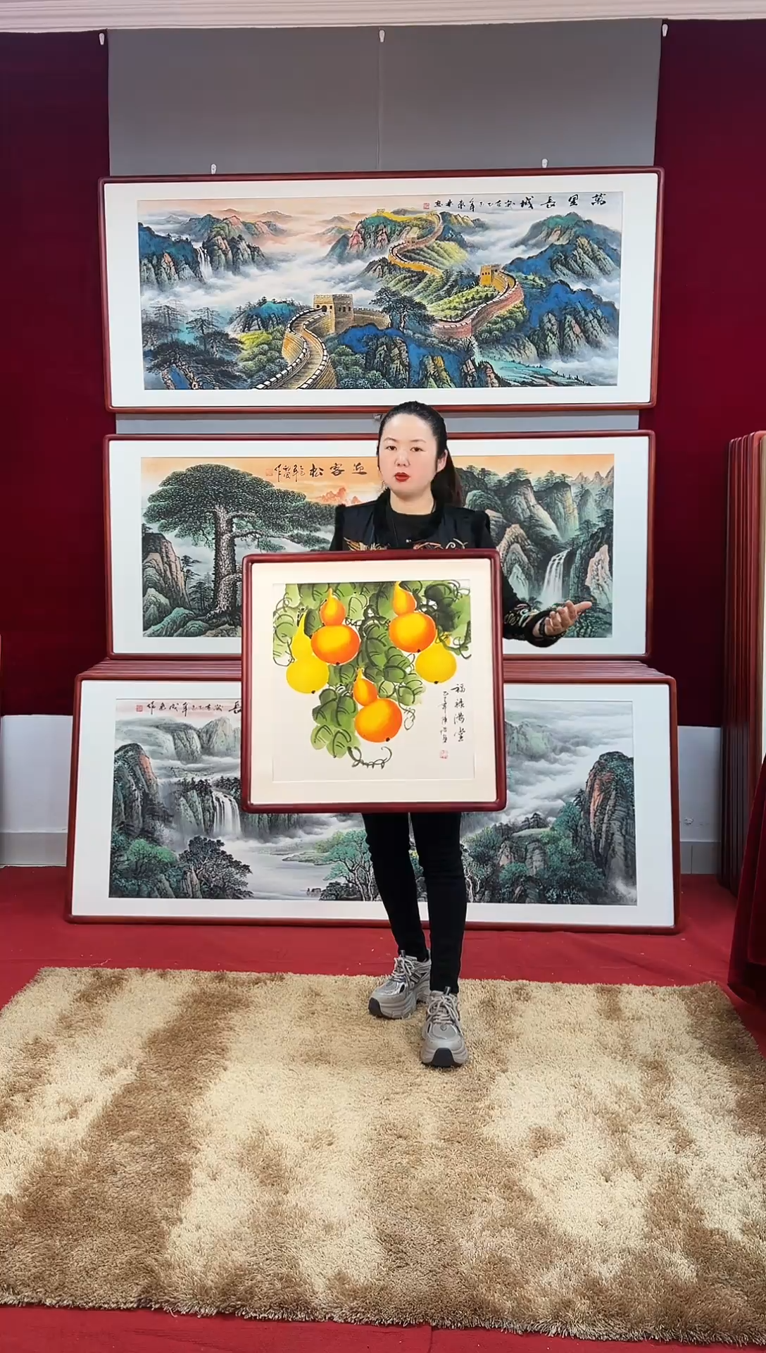 国画手绘葫芦63*63尺寸