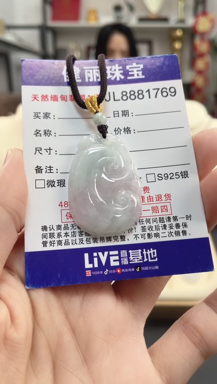 颈饰未镶嵌翡翠如意(一物一证) 