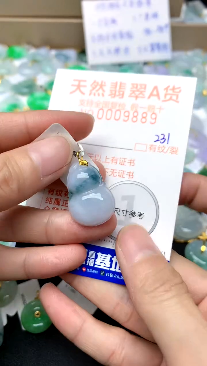 【闪购商品】翡翠颈饰18K金镶嵌231天然A货翡翠