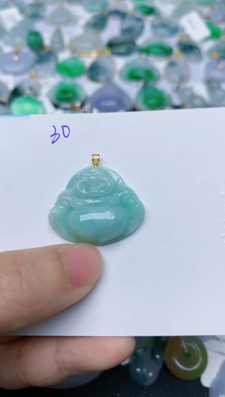 【闪购商品】翡翠颈饰18K金镶嵌天然翡翠A货    