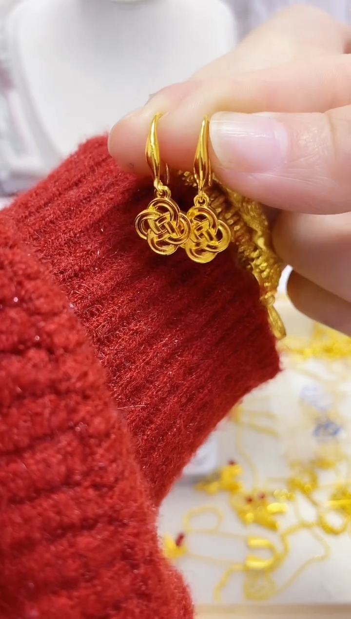 合金无056中国结耳坠