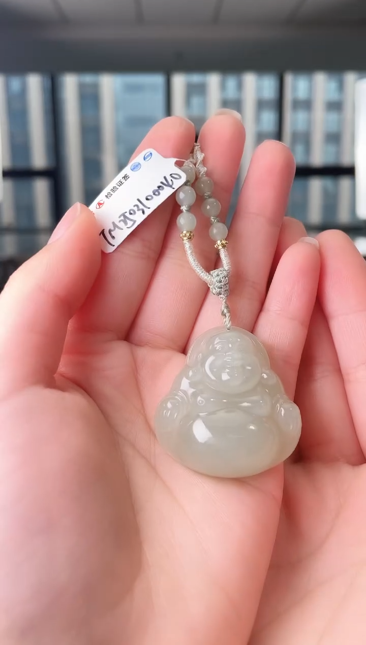 和田玉未镶嵌颈饰佛公 无