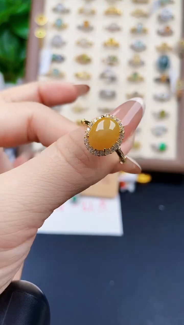 银S925镶嵌戒指翡翠12