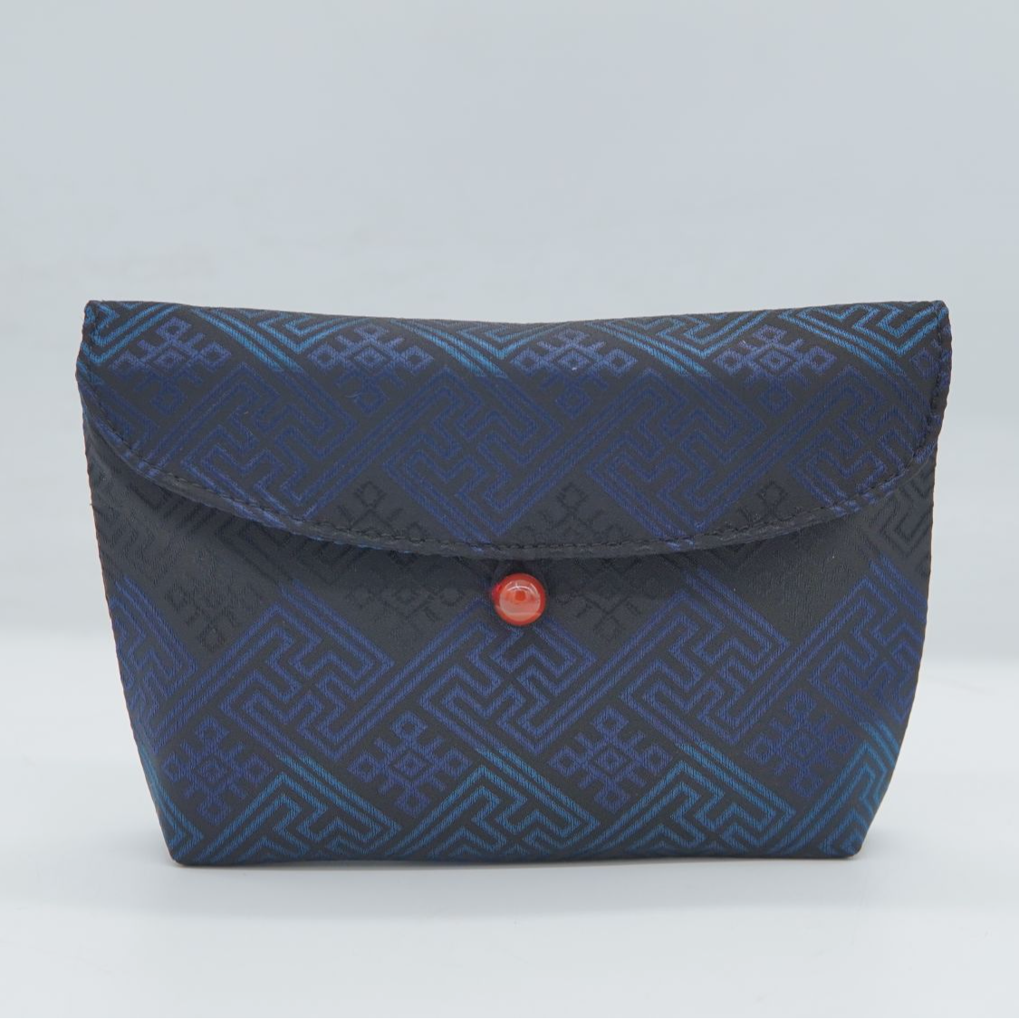 万事如意|壮锦蓝黑色斜挎手提小包