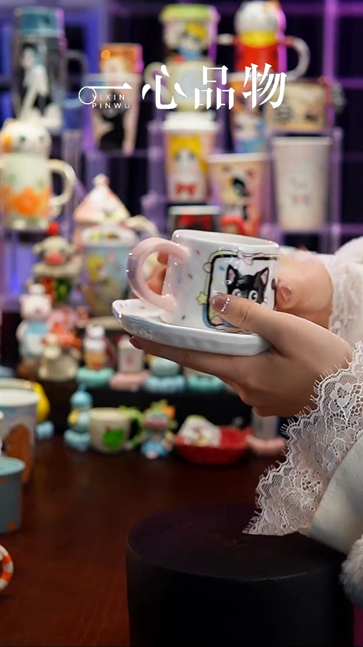 杯子瓷A517景德镇手工手绘杯子摆件