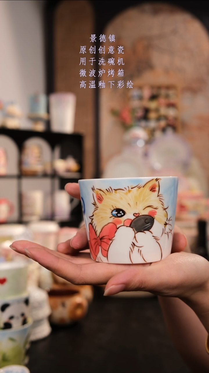 摆件景德镇手工手绘设计师款