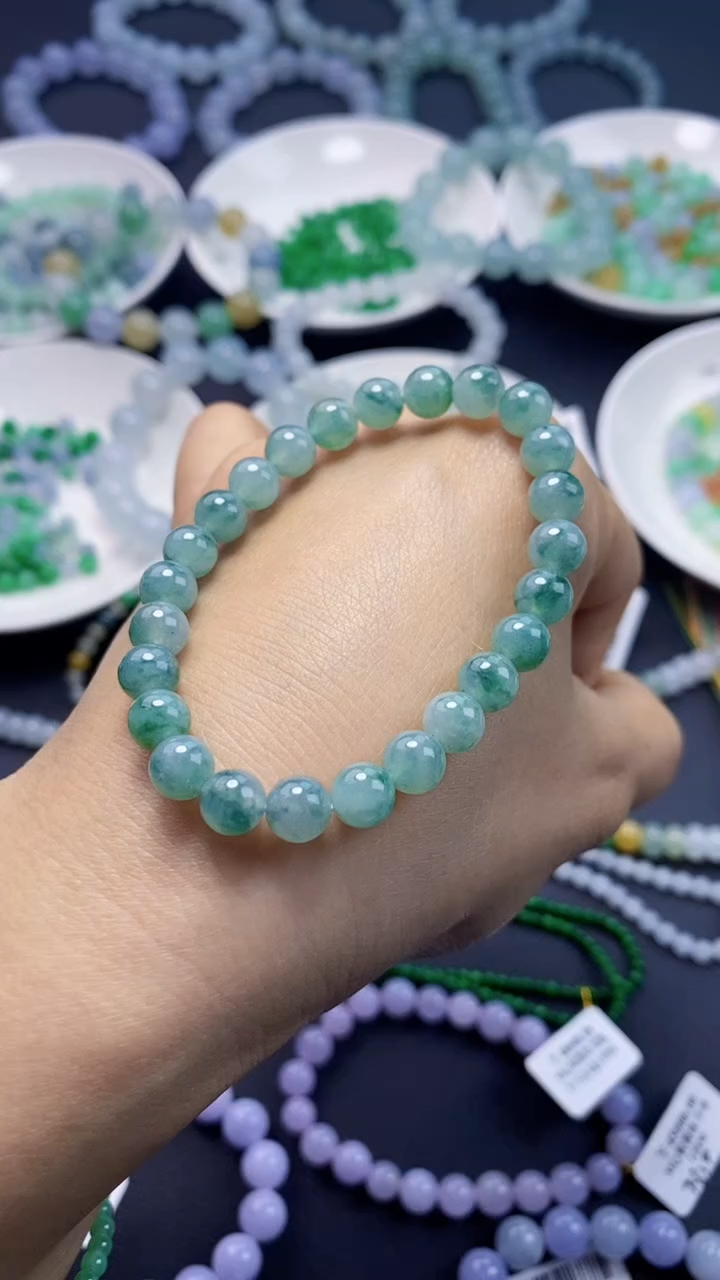 【闪购商品】翡翠散珠卡7加糯冰飘花