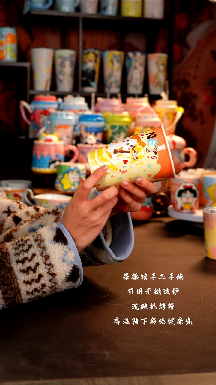 景德镇陶瓷手工手绘杯杯