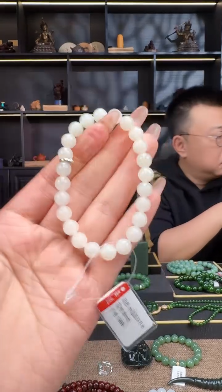 【闪购商品】和田玉1未镶嵌8mm米达手串