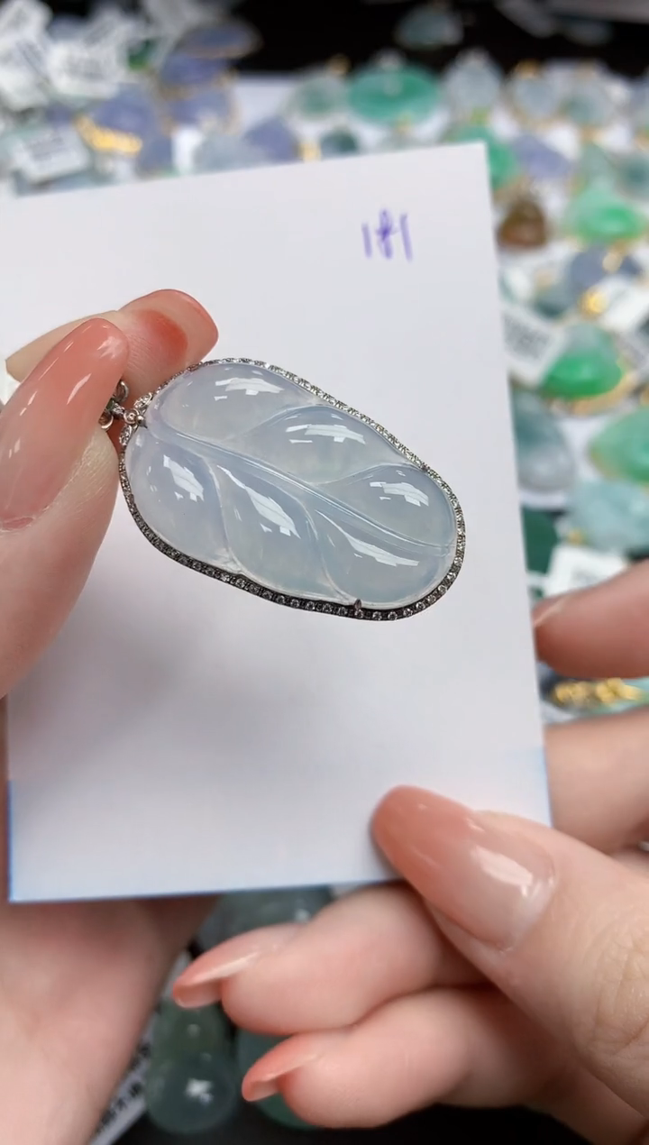 【闪购商品】翡翠颈饰18K金镶嵌天然缅甸翡翠A货