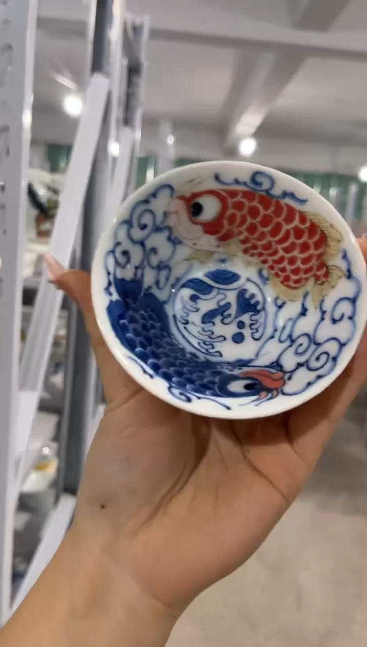 昨明手绘明黄斗笠杯（福利价格）