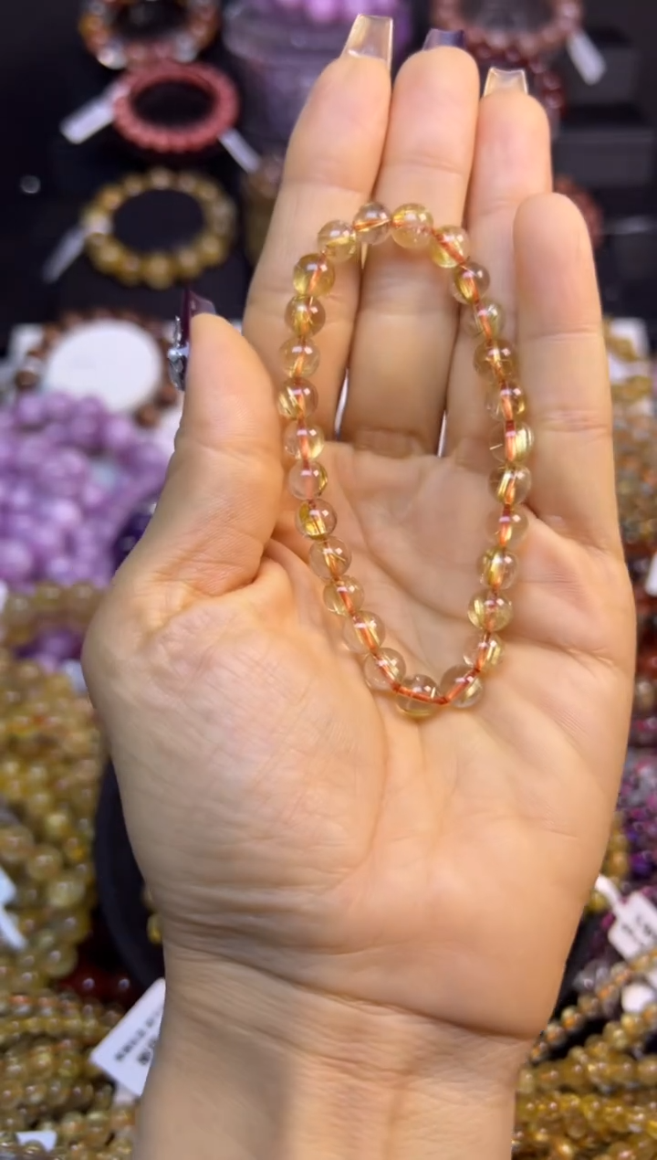 未镶嵌手串水晶金发晶6.8mm