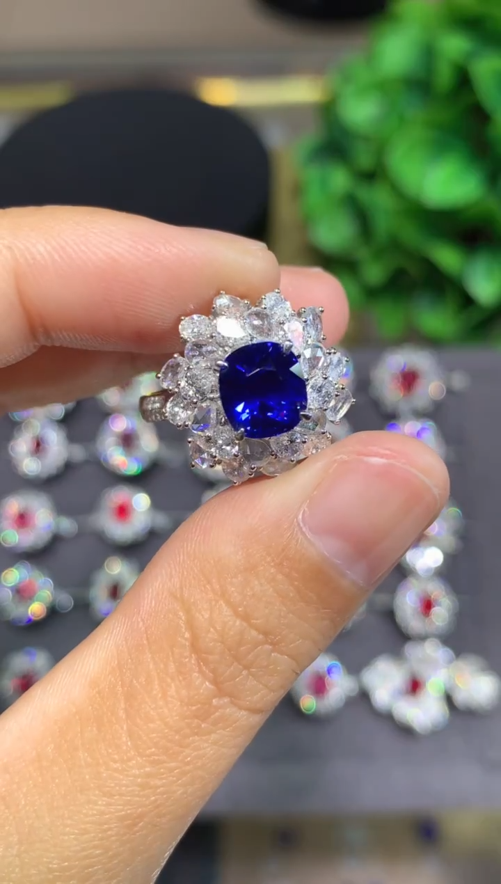 戒指蓝宝石铂Pt950镶嵌3.07CT