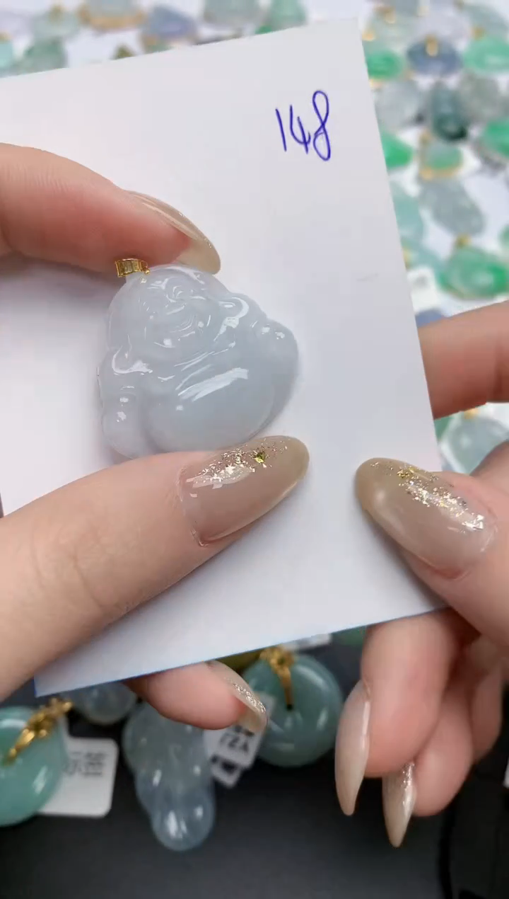 【闪购商品】翡翠颈饰18K金镶嵌天然缅甸翡翠A货