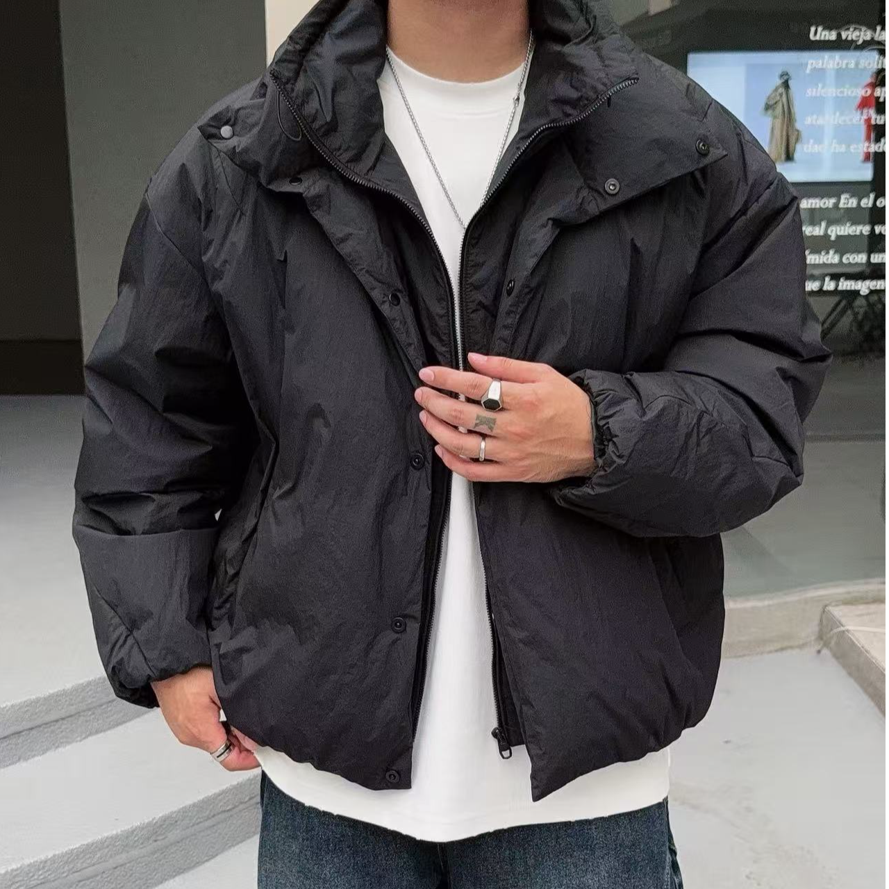 【慕茹萍专属】冬季男装立领休闲时尚百搭保暖羽绒服158