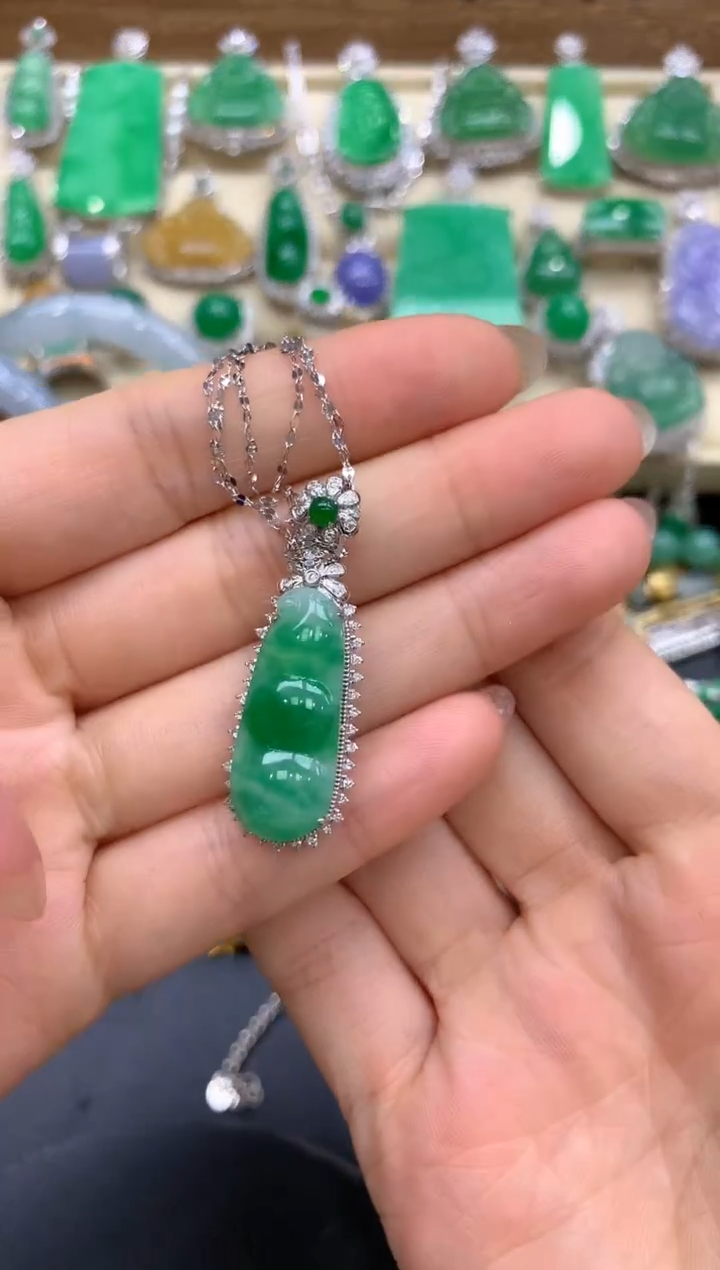 【闪购商品】翡翠颈饰18K金镶嵌451-中国好珍宝