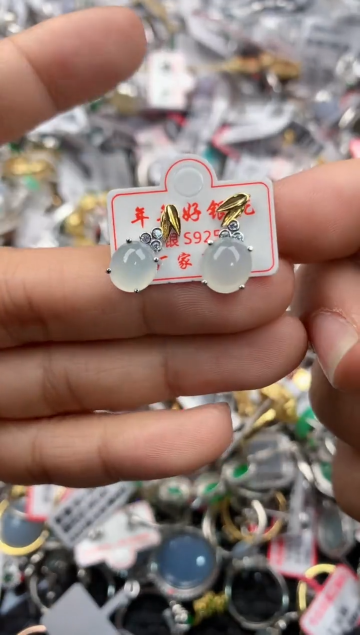 银S925镶嵌戒指翡翠111---6