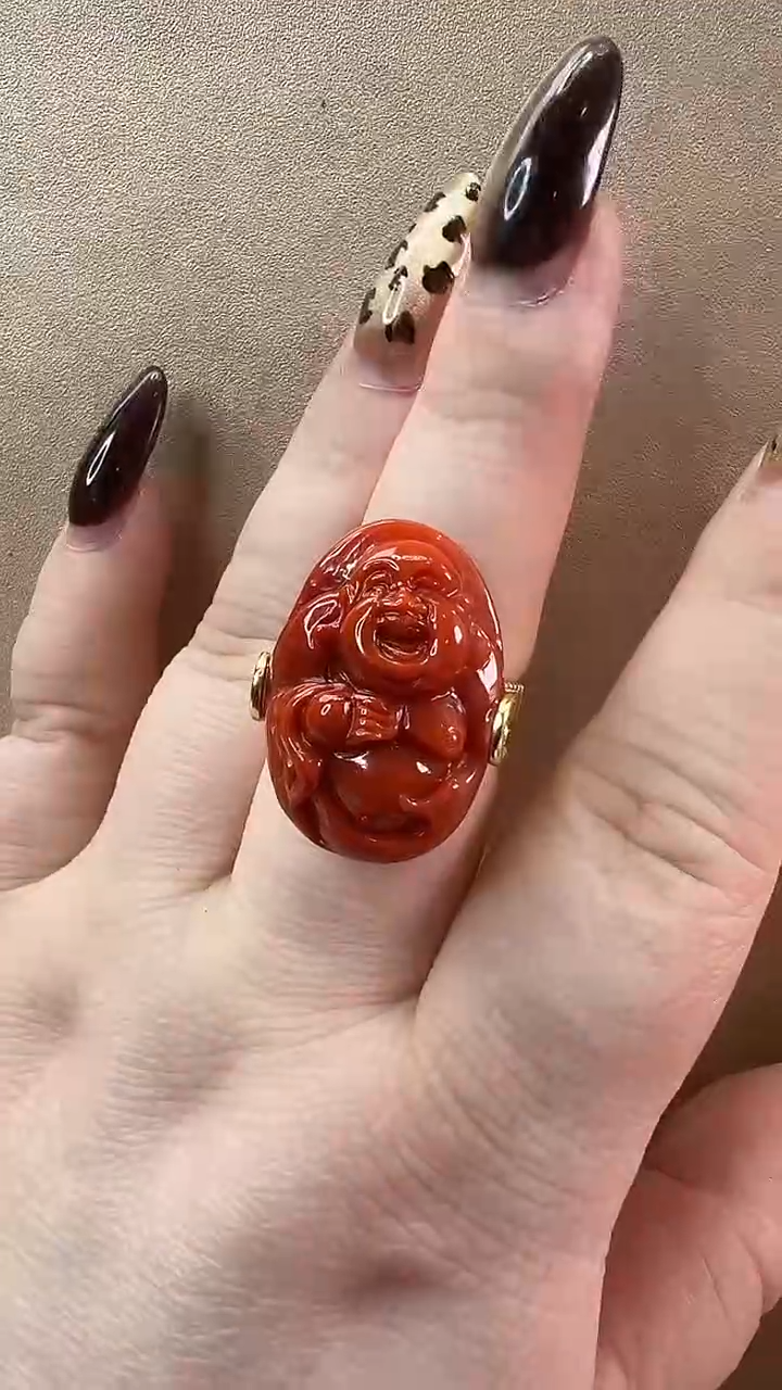 【闪购商品】南红玛瑙戒指银S925镶嵌戒指