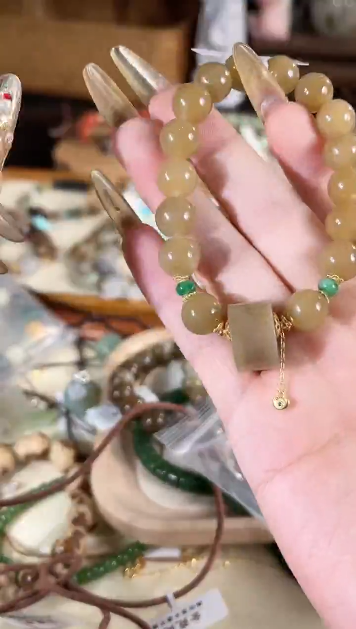 银S925镶嵌手链和田玉多样性发其一孤品默认微瑕