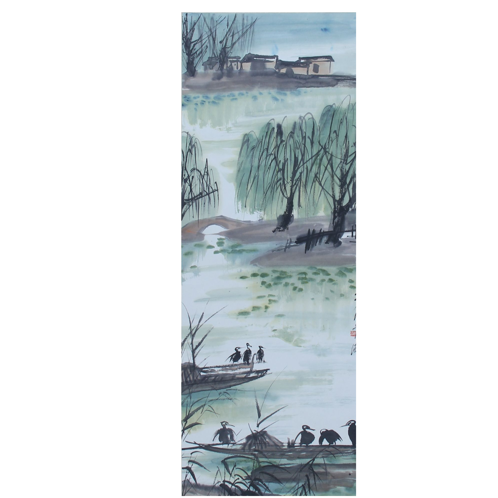 LOT.017 风眠 山水103*40cm 纸本设色立轴