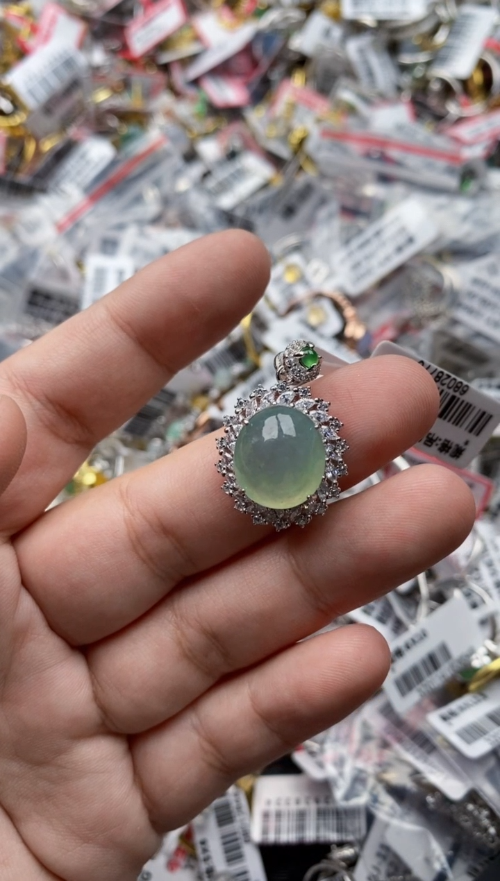 【闪购商品】翡翠戒指银S925镶嵌66666---6