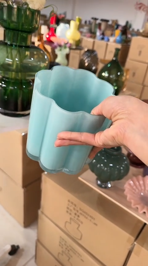 【闪购商品】玻璃蓝色套盆