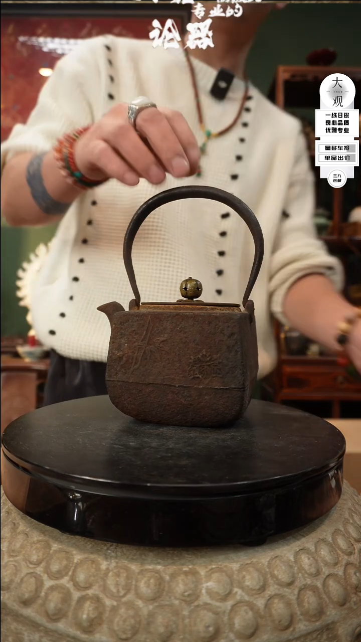 【闪购商品】瓷片大观论器铁壶