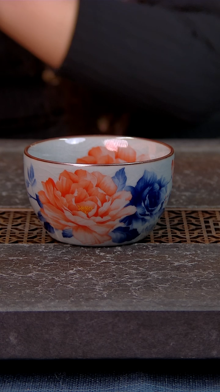 用**林简装家用款1件套 老陶泥开片纹陶瓷茶具