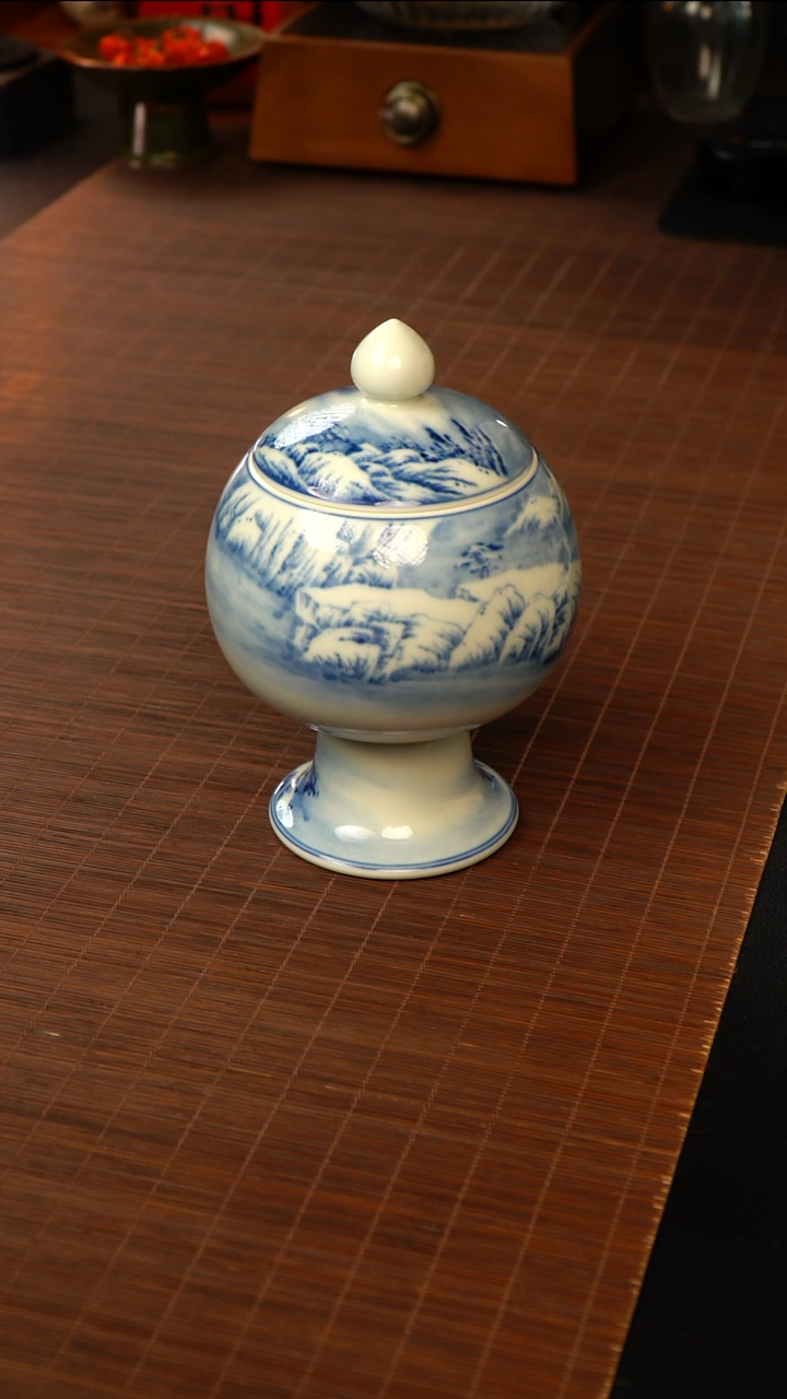 【闪购商品】杯待月观山雪景豆罐