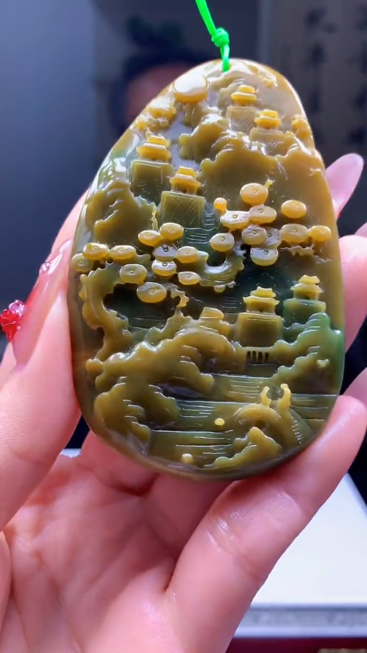 【闪购商品】定制翡翠未镶嵌1049ry-毛货挂件55