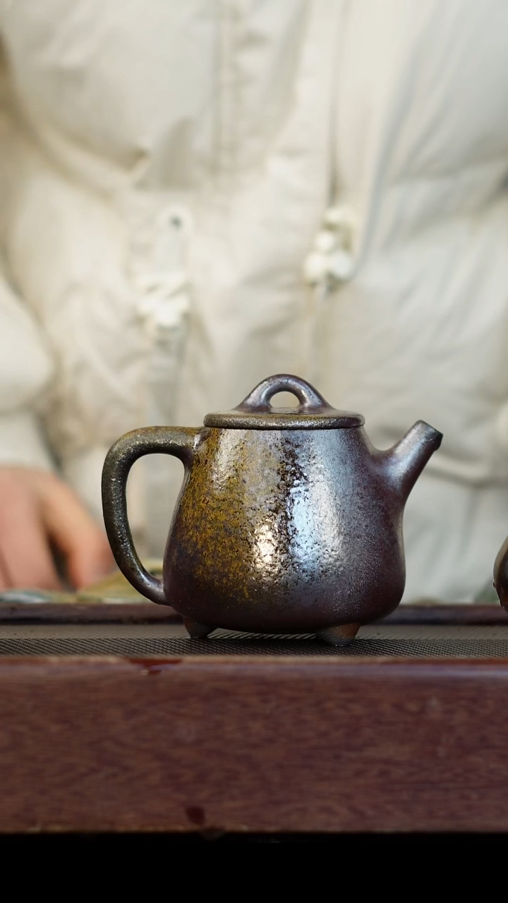 茶壶紫砂柴烧紫砂天青高石瓢200cc