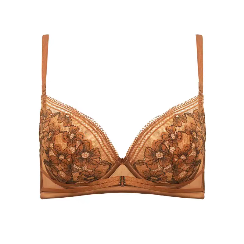 法式小胸聚拢上托性感蕾丝软钢圈女士文胸防下垂