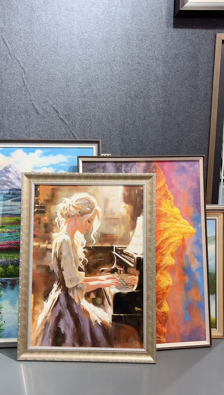 【闪购商品】油画132号 70*100钢琴女孩-手绘油画
