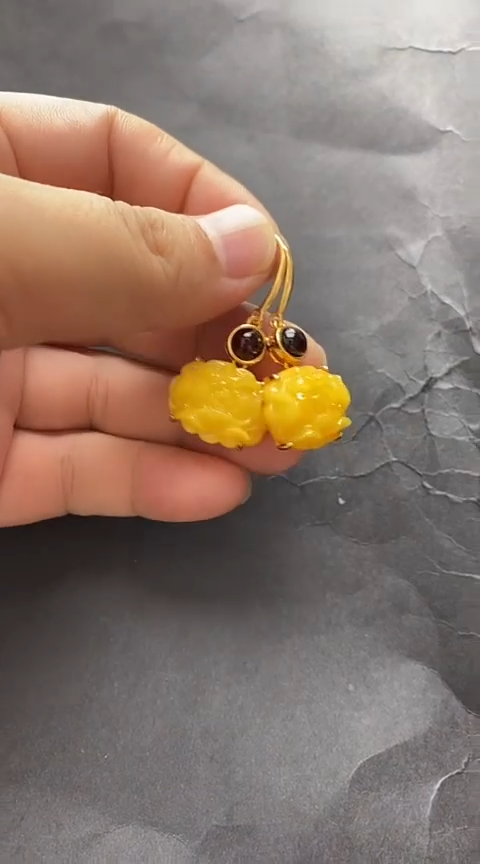未镶嵌琥珀裸石耳坠