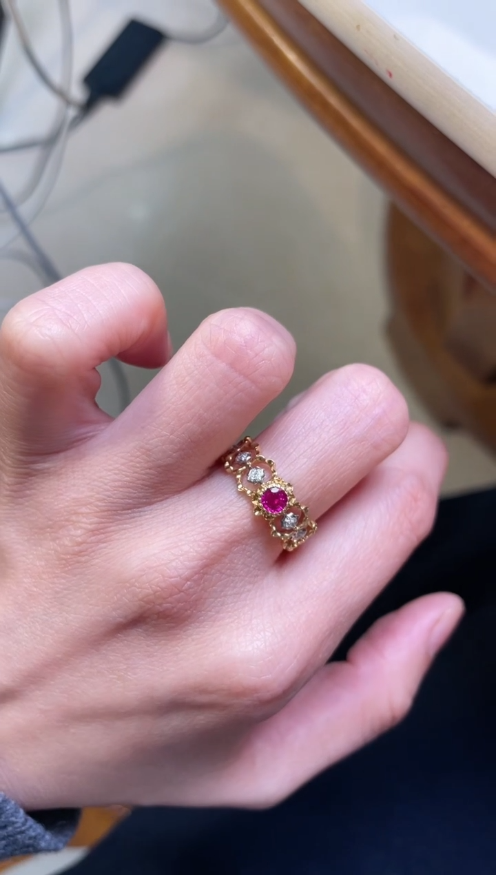 【闪购商品】红宝石戒指18K金镶嵌主石：0.39ct