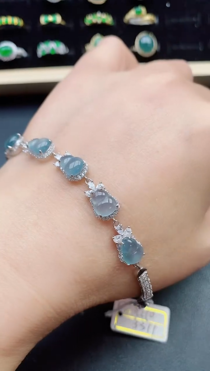 【闪购商品】银S925镶嵌翡翠手链0805850