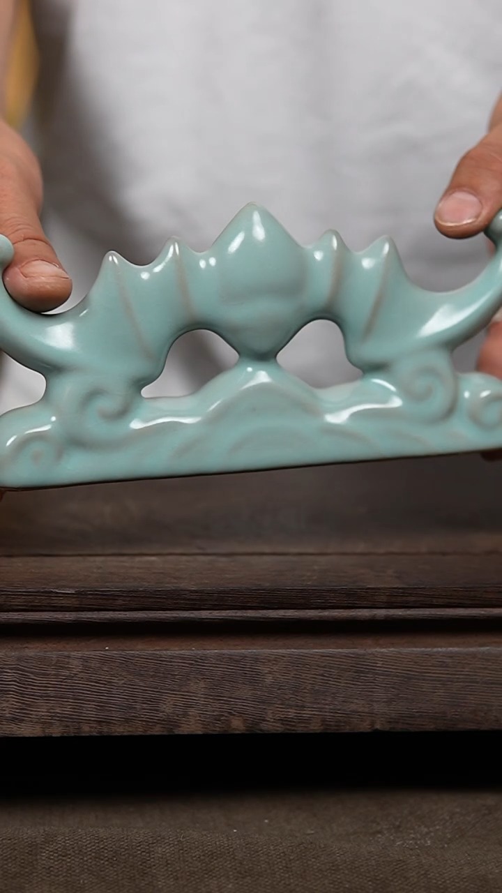 杯仿古天青蝙蝠笔架