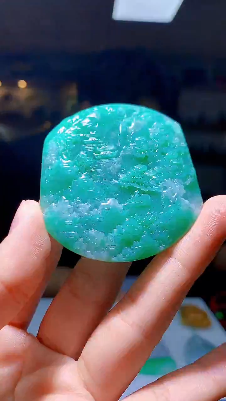 定制翡翠未镶嵌1087hm-毛货挂件58