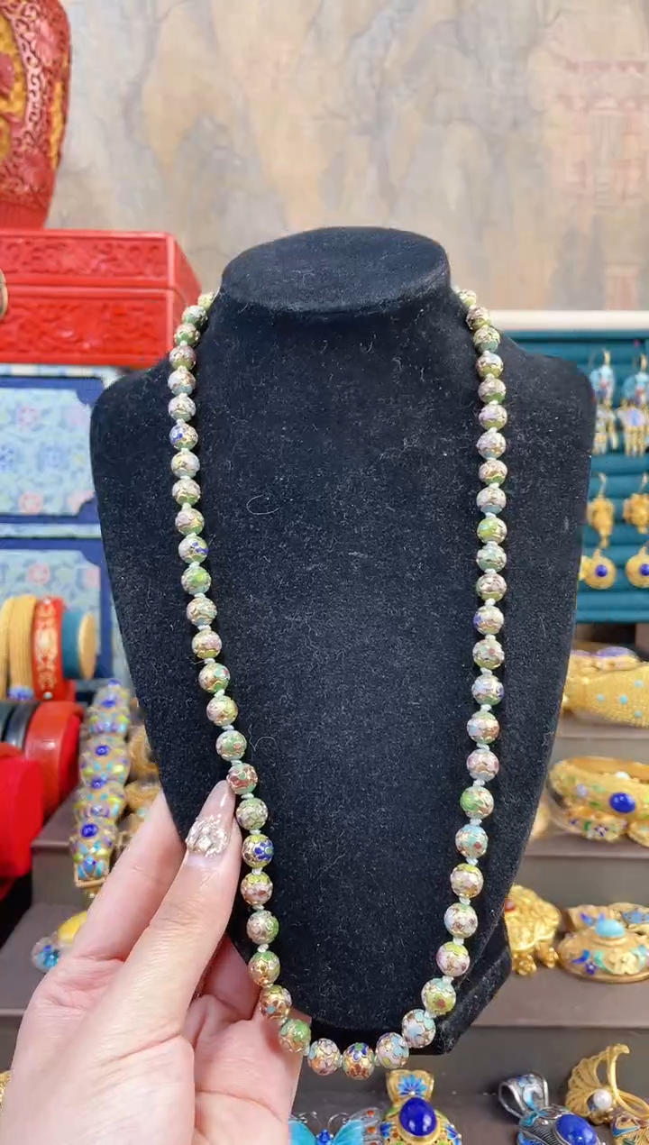 【闪购商品】非遗景泰蓝珠链金地0.8浅色