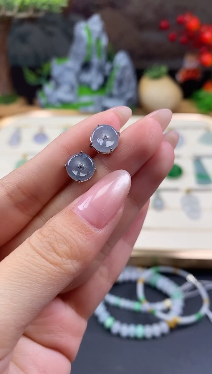 未镶嵌翡翠耳饰平安扣耳饰@@CMT7025