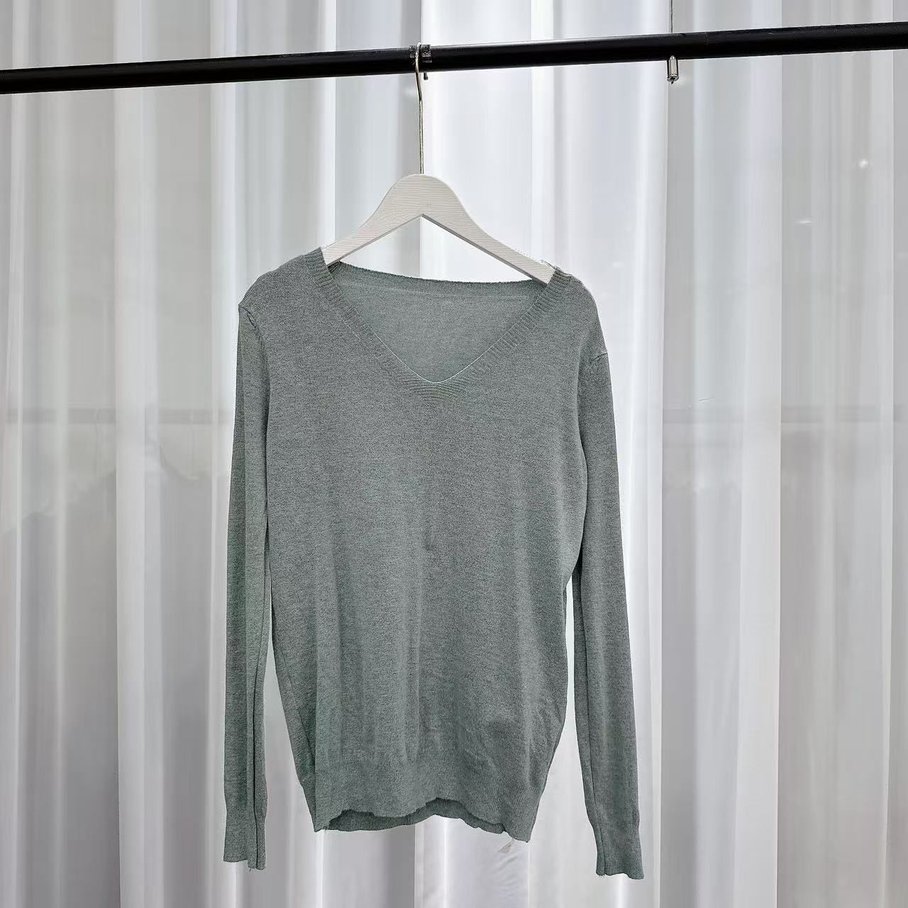 打底衫蕾丝显瘦长袖网红针织时尚百搭圆领349