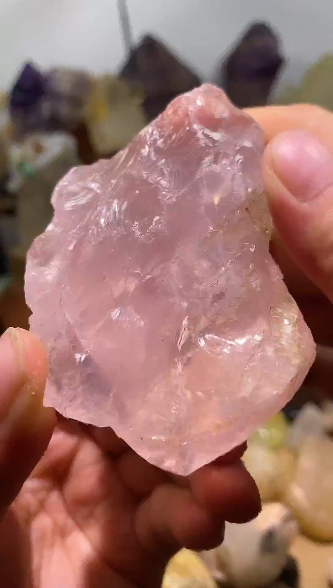 水晶珠宝半成品未镶嵌23号184g莫桑比克粉水晶原石