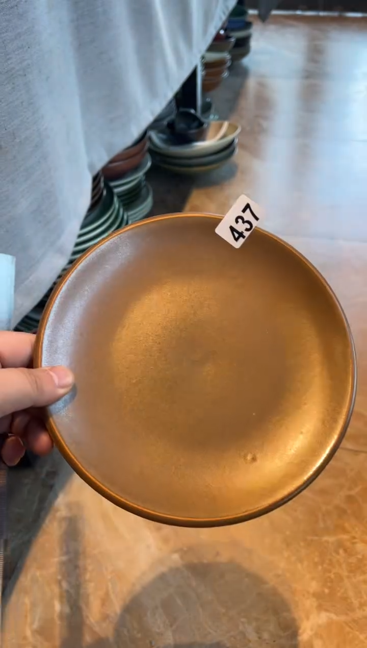 【闪购商品】瓷片437  微瑕黄色浅盘1个