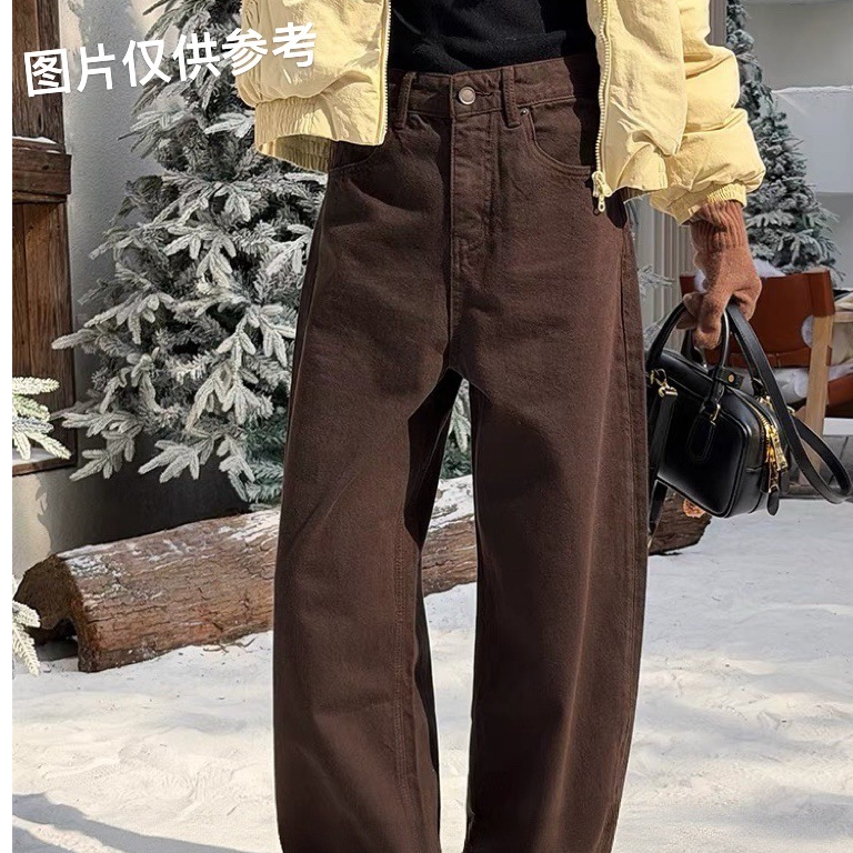 2025泡菜国东大门冬季新款e2700时髦简约镰刀休闲裤百搭通勤牛仔