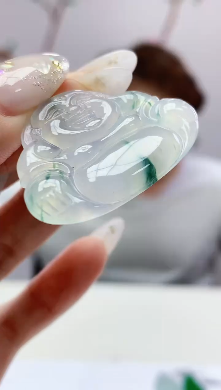 定制翡翠未镶嵌001ee-毛货佛51赠金扣