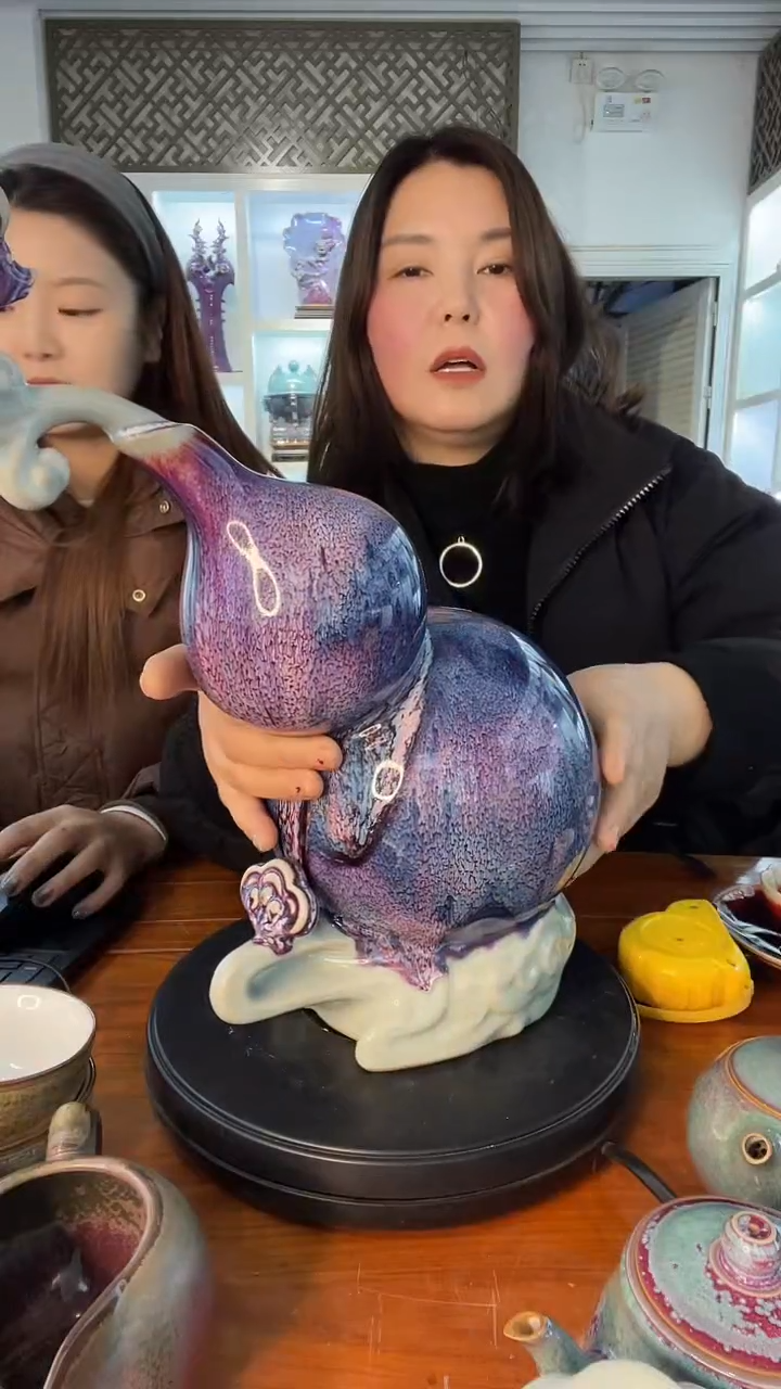 【闪购商品】摆件土魂钧瓷 三星报喜