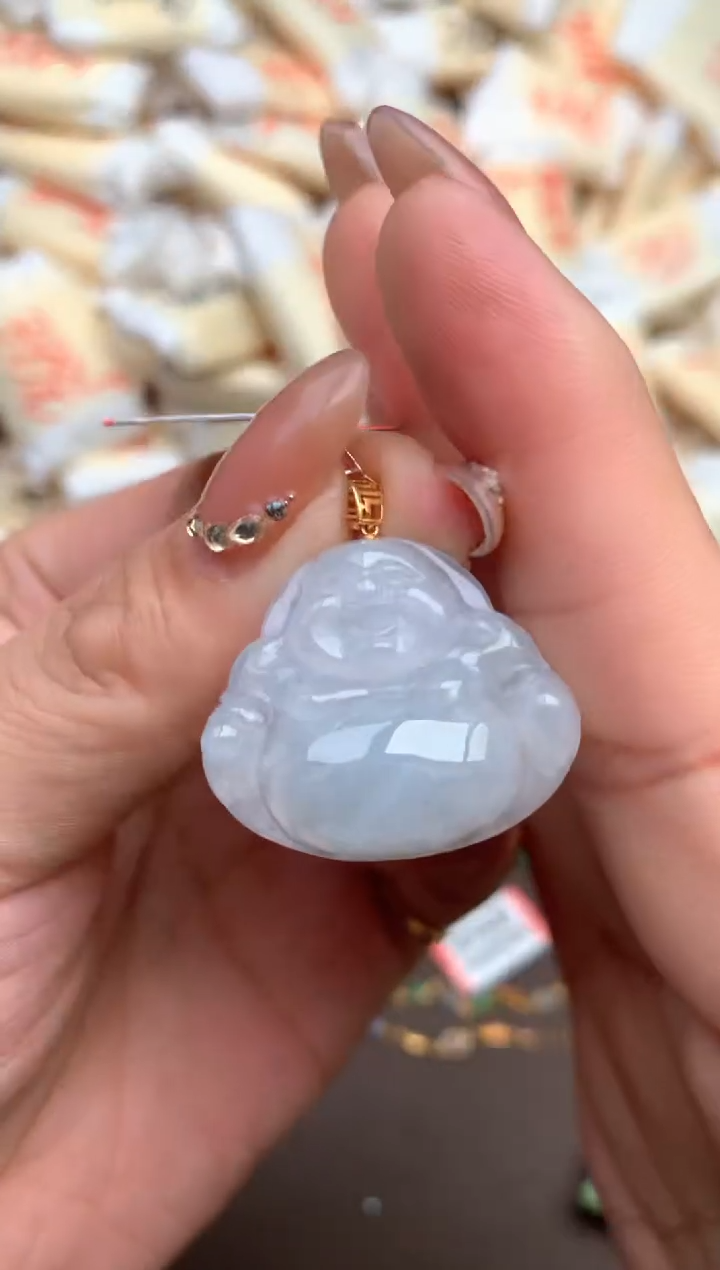 【闪购商品】翡翠挂件18K金镶嵌一