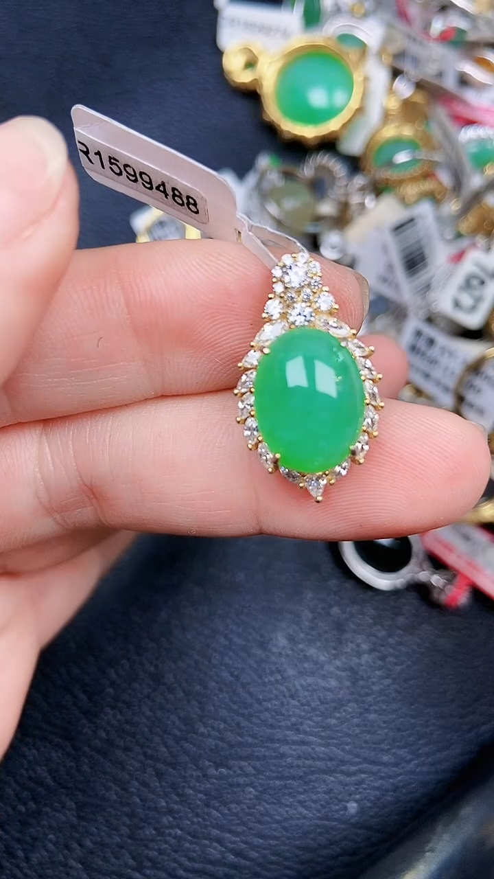 颈饰银S925镶嵌翡翠76